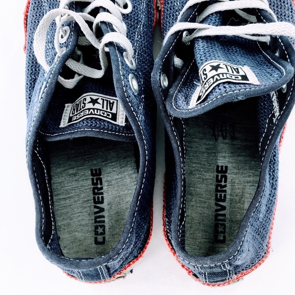 Converse Mens Chuck Taylor All Star Blue Knit Mesh Retro Low Chuckout Sz 12 - Picture 8 of 10